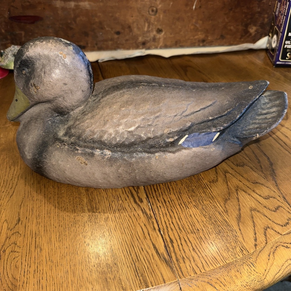 Vtg Carry-Lite 14" Mallard Duck Decoy Paper Mache Milwaukee, Wis. 1950-60's